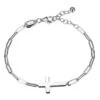 Charles Garnier Charles Garnier Sterling Silver Bracelet Made With Paperclip Chain (3mm) And Cross In Center
