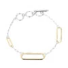 Charles Garnier Charles Garnier Sterling Silver Bracelet Made With Paperclip Chain (2mm) And 3 Paperclip Stations