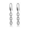 Charles Garnier Charles Garnier Sterling Silver CZ Link Earrings Rhodium Finish