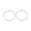 Charles Garnier Charles Garnier Sterling Silver Hoop Earrings Round Approximate 45mm Rhodium Finish
