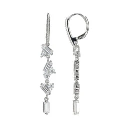Charles Garnier Charles Garnier Sterling Silver Earrings With CZ Rhodium Finish