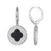 Charles Garnier Charles Garnier Sterling Silver Earrings With Black Onyx (1X1mm) And CZ Lever Back Rhodium Finish
