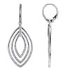 Charles Garnier Charles Garnier Sterling Silver Dangling CZ Earrings Concentric Marquise Shape Lever Back