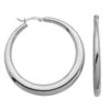 Charles Garnier Charles Garnier Sterling Silver Electroform Graduated Hoops Approximate 45mm Rhodium Finish
