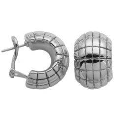 Charles Garnier Charles Garnier Sterling Silver Electroform Earrings Approximate 21x13mm With Omega Back Rhodium Finish
