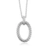 Charles Garnier Charles Garnier Sterling Silver Mesh Necklace With CZ 17''+2'' Rhodium Finish