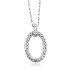 Charles Garnier Charles Garnier Sterling Silver Mesh Necklace With CZ 17''+2'' Rhodium Finish