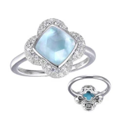 Charles Garnier Charles Garnier Sterling Silver Ring Made With Triple Stone (Clear Quartz Op Top