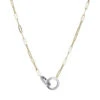 Charles Garnier Charles Garnier Sterling Silver Necklace Made With Paperclip Chain (3mm) And 2 CZ Circles In Center