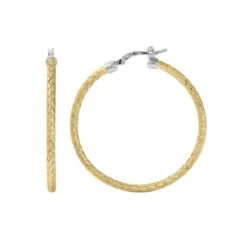 Charles Garnier Charles Garnier Sterling Silver 2mm Mesh Earrings Round Approximate 35mm 2 Tone