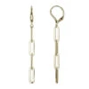 Charles Garnier Charles Garnier Sterling Silver Earrings Made With Paperclip Chain (5mm) Lever Back 18K Yellow Gold Finish