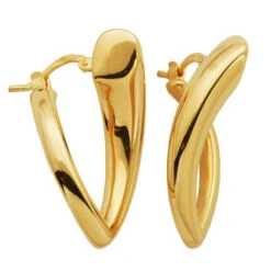 Charles Garnier Charles Garnier Sterling Silver Electroform Earrings Approximate 3x16mm 18K Yellow Gold Finish