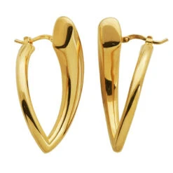 Charles Garnier Charles Garnier Sterling Silver Electroform Earrings Approximate 37x2mm 18K Yellow Gold Finish