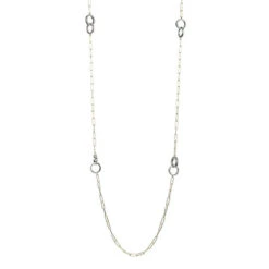 Charles Garnier Charles Garnier Sterling Silver Necklace Made With Diamond Cut Paperclip Chain (3mm) And 4 Double Circle (one CZ Circle