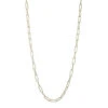 Charles Garnier Charles Garnier Sterling Silver Necklace Made With Diamond Cut Paperclip Chain (5mm) Measures 3'' Long 18K Yellow Gold Finish