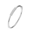 Charles Garnier Charles Garnier Sterling Silver Hinged Bangle With CZ Cylinder (24mm) Rhodium Finish