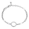 Charles Garnier Charles Garnier Sterling Silver Bracelet Made With Paperclip Chain (3mm) And CZ Circle (15mm) In Center