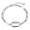 Charles Garnier Charles Garnier Sterling Silver Bracelet Made With Paperclip Chain (5mm) And CZ Motif (2x14mm)