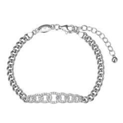 Charles Garnier Charles Garnier Sterling Silver Bracelet Made With Curb Chain (4.7mm) And CZ