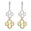 Charles Garnier Charles Garnier Sterling Silver Earrings With CZ Lever Back Two Tone