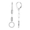 Charles Garnier Charles Garnier Sterling Silver Earrings Made With Paperclip Chain (3mm) And CZ Circles (12mm) CZ Lever Back Rhodium Finish