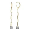 Charles Garnier Charles Garnier Sterling Silver Earrings Made With Paperclip Chain (3mm) And CZ Rondelle Lever Back 2 Tone