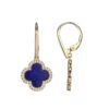 Charles Garnier Charles Garnier Sterling Silver Earrings Made With Lapis Lazuli (11mm) And CZ Lever Back 18K Yellow Gold Finish