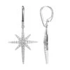 Charles Garnier Charles Garnier Sterling Silver Starburst Earrings With CZ Lever Back Rhodium Finish