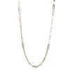 Charles Garnier Charles Garnier Sterling Silver Station Necklace Made With Paperclip Chain (5mm) And 4 Double Sided CZ Links (18x6mm)