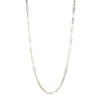 Charles Garnier Charles Garnier Sterling Silver Station Necklace Made With Paperclip Chain (5mm) And 6 CZ Links (18x6mm) Measures 36'' Long 2 Tone