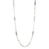 Charles Garnier Charles Garnier Sterling Silver Station Necklace Made With Paperclip Chain (3mm) And 8 Pieces Double Sided CZ Links (18x6mm)