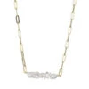 Charles Garnier Charles Garnier Sterling Silver Necklace Made With Paperclip Chain (3mm) And Baguette CZ