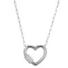 Charles Garnier Charles Garnier Sterling Silver Necklace Made With Paperclip Chain (2mm) And CZ Heart Motif (26x24mm)