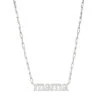 Charles Garnier Charles Garnier Sterling Silver Necklace Made With Paperclip Chain (2mm) And CZ Word ''MAMA'' In Center