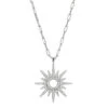 Charles Garnier Charles Garnier Sterling Silver Necklace Made With Paperclip Chain (2mm) And CZ Starburst Pendant (33x27mm)