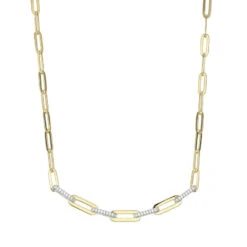 Charles Garnier Charles Garnier Sterling Silver Necklace Made With Paperclip Chain (3mm) And CZ Measures 17'' Long Plus 2'' Extender For Adjustable Length