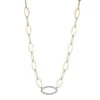 Charles Garnier Charles Garnier Sterling Silver Necklace Made With Marquise Chain (8mm) And A CZ Link In Center (24x12mm)
