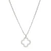 Charles Garnier Charles Garnier Sterling Silver Necklace Made With Paperclip Chain (2mm) And CZ Clover Pendant (25x2mm)