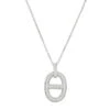 Charles Garnier Charles Garnier Sterling Silver Necklace Made With Rolo Chain And CZ Marina Motif Pendant (3x18mm)