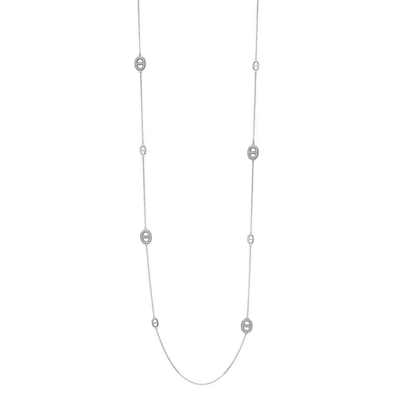 Charles Garnier Charles Garnier Sterling Silver Necklace Made With Rolo Chain And 8 Marina Stations