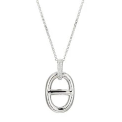 Charles Garnier Charles Garnier Sterling Silver Necklace Made With Rolo Chain And Marina Motif On CZ Bail Pendant (3x18mm)