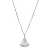 Charles Garnier Charles Garnier Sterling Silver Necklace Made With Paperclip Chain (2mm) And Fan Shape Mother Of Pearl (19x13x2.2mm) With CZ Pendant