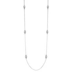 Charles Garnier Charles Garnier Sterling Silver Necklace Made With Rolo Chain And 6 Twist CZ Marquise (17x8mm) Station Measures 36'' Long Rhodium Finish