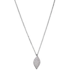 Charles Garnier Charles Garnier Sterling Silver Necklace With Twist Marquise Pave CZ On Rolo Chain