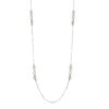 Charles Garnier Charles Garnier Sterling Silver 4 Stations Necklace Made With CZ 36'' Long 2 Tone
