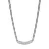 Charles Garnier Charles Garnier Sterling Silver Necklace Made With Curb Chain (4.7mm) And CZ Curved Bar (4x7mm) In Center