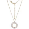 Charles Garnier Charles Garnier Sterling Silver Necklace Made With Freshwater Pearls (2.5-3mm) And CZ Circle Pendant