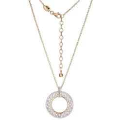 Charles Garnier Charles Garnier Sterling Silver Necklace Made With Freshwater Pearls (2.5-3mm) And CZ Circle Pendant