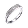 Charles Garnier Charles Garnier Sterling Silver Ring With Pave CZ Bar Size 6 Rhodium Finish