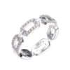 Charles Garnier Charles Garnier Sterling Silver Ring With CZ Links Size 6 Rhodium Finish